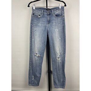 Judy Blue Light Blue Relaxed Fit JB8273MD‎ Destroyed Distressed Jeans Size 9/29